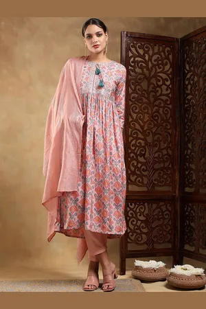 Bani Women Ethnic Motifs Printed Embroidered Pleated Kurta with Trouser & Dupatta
