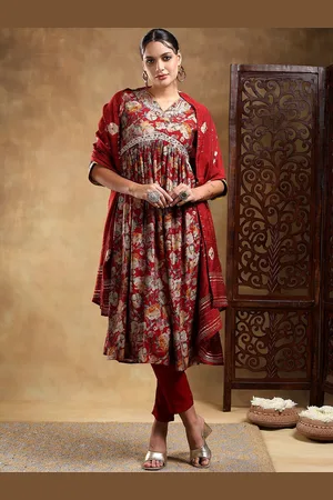 Bani Women Floral Embroidered Empire Kurta with Trousers & Dupatta
