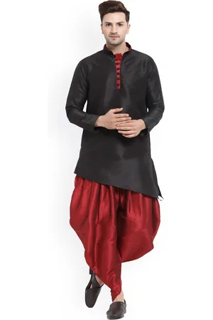 Sydney Heights Mandarin Collar Asymmetric Hemline Kurta with Dhoti Pant