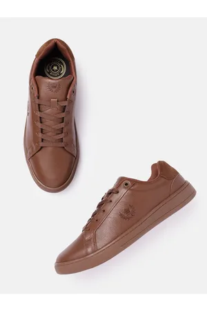 Louis Philippe Men Brown Leather Sneakers