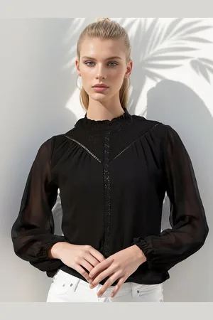 Rare Fashion Puff Sleeve Chiffon Top