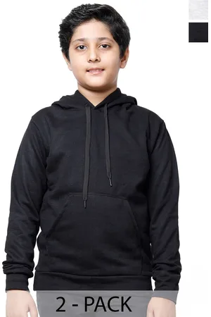 IndiWeaves Boys Pack Of 2 Hooded Fleece Pullover Sweatshirt