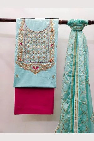 MANVAA Ethnic Motifs Embellished Unstitched Dress Material