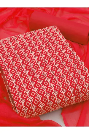 MANVAA Ethnic Motif Embroidered Unstitched Dress Material