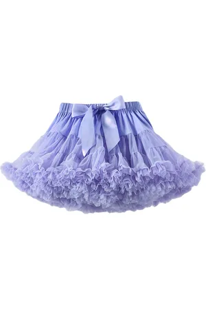 Stylecast Girls Purple Gathered Detailed Mini Tiered Skirt
