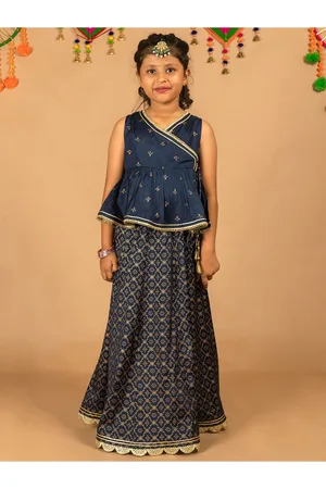 HERE&NOW Girls Printed Ready to Wear Lehenga Choli
