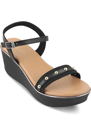Tresmode Studded Open Toe Wedge Heels