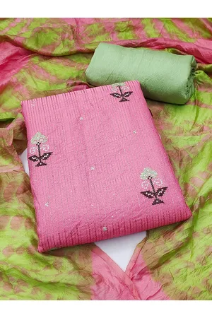 MANVAA Ethnic Motif Embroidered Unstitched Dress Material