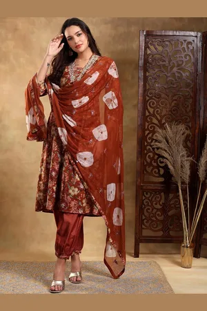 Bani Women Floral Embroidered Pleated Kurta with Trousers & Dupatta