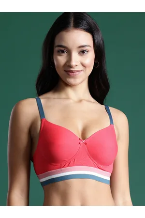 DressBerry Move Pink Solid Non-Wired Heavily Padded Sports Bra