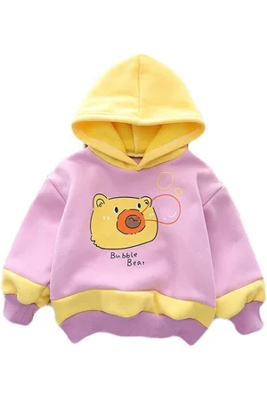 Stylecast Girls Pink Graphic Printed Hooded Cotton Sweatshirt