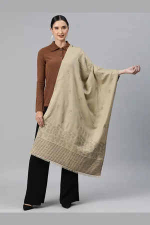 Sangria Ethnic Motifs Woven Design Winter Pashmina Woollen Stole