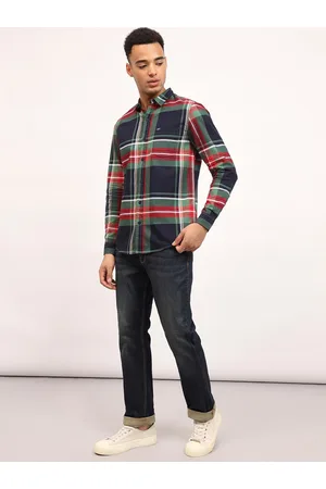 Lee Slim Fit Tartan Checked Spread Collar Long Sve Pocket Cotton Casual Shirt