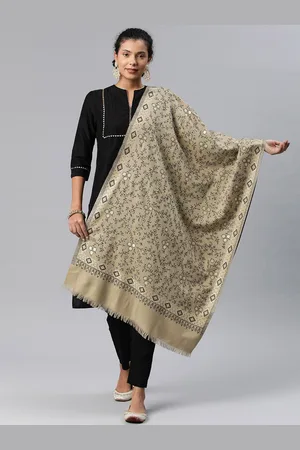 Sangria Floral Woven Design Winter Pashmina Woollen Stole