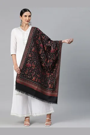 Sangria Ethnic Motifs Woven Design Winter Pashmina Woollen Stole