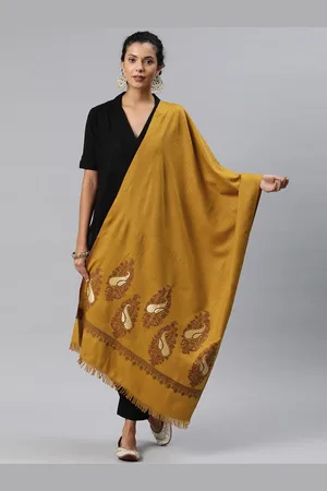 Sangria Ethnic Motifs Woven Design Winter Pashmina Woollen Stole