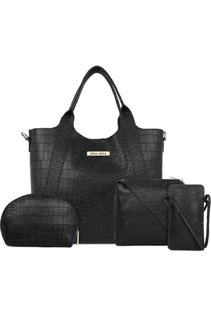 Legal Bribe Set Of 4 Textured PU Structured Handheld Bag