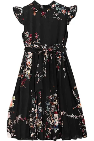 Stylecast Girls Black Floral Printed A-Line Maxi Dress