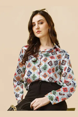 Mirchi Fashion Relaxed Ethnic Motifs Printed Satin Casual Shirt