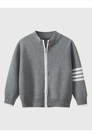 Stylecast Boys Grey Mock Collar Insulator Cotton Open Front Jacket
