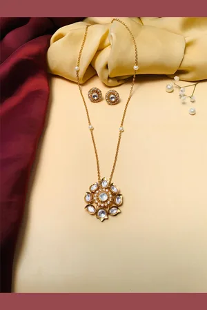 ABDESIGNS Gold Plated Artificial Stones and Beads Necklace