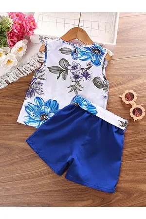 Stylecast Girls Blue Printed Top with Shorts