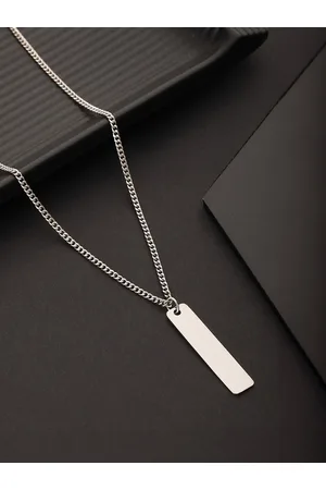 WROGN Men Silver-Plated Pendant With Chain