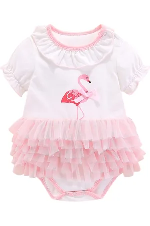 Stylecast Infant Girls Graphic Printed Layered Cotton Rompers