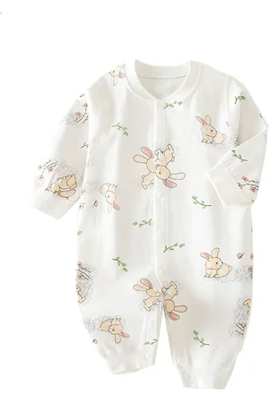 Stylecast Infants White Printed Cotton Rompers