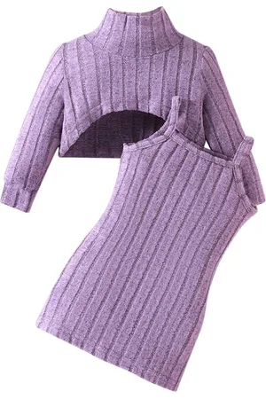 Stylecast Girls Purple Striped Tunic with Skirt