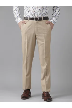 Buy PARK AVENUE Grey Structured Polyester Blend Super Slim Fit Mens Trousers  | Shoppers Stop