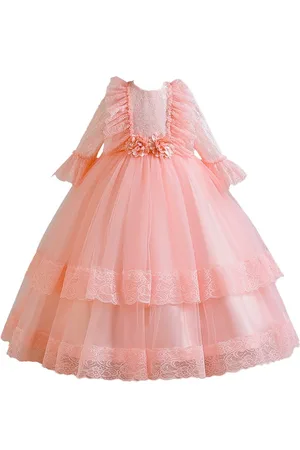 Stylecast Girls Pink Self Design Maxi Dress