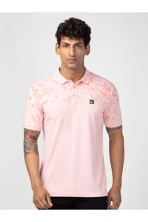 SPYKAR Men Floral Printed Polo Collar Slim Fit T-shirt