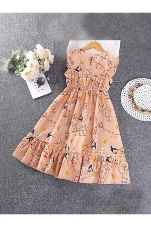 Stylecast Pink Girls Floral Print Layered Maxi Dress