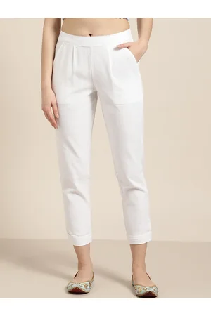 Kalini Women Relaxed Slim Fit Cotton Cigarette Trousers
