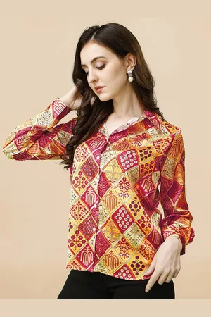 Mirchi Fashion Relaxed Ethnic Motifs Printed Satin Casual Shirt