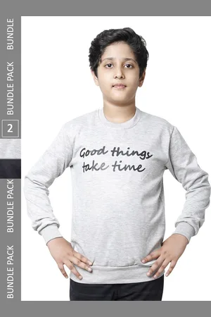IndiWeaves Boys Pack Of 2 Printed Fleece Pullover Sweatshirt