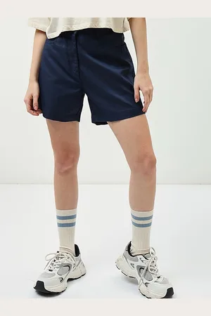 Bewakoof Women Navy Blue Loose Fit High-Rise Pure Cotton Shorts