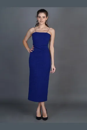 Chemistry Self Design Shoulder Straps Sheath Midi Dress