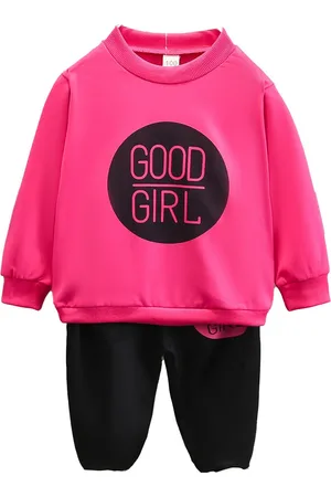 Stylecast Girls Fuchsia Printed T-shirt with Pyjamas