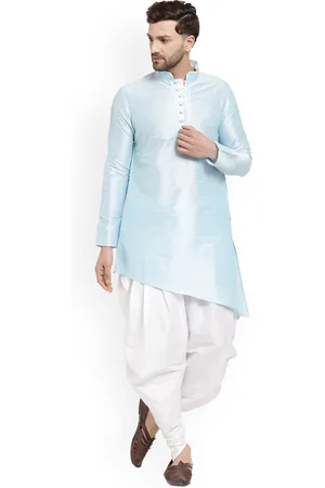 Sydney Heights Mandarin Collar Asymmetric Hemline Kurta with Dhoti Pant