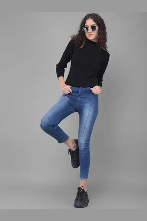 Crimsoune Club Women Mid-Rise Skinny Fit Heavy Fade Stretchable Jeans