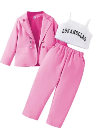 Stylecast Girls Fuchsia Top with Skirt & Blazer
