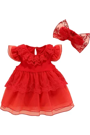 Stylecast Red Infants Girls Cotton Rompers