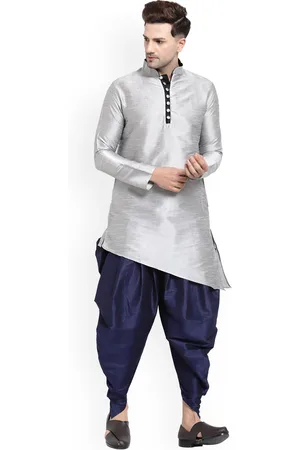 Sydney Heights Mandarin Collar Asymmetric Hemline Kurta with Dhoti Pant