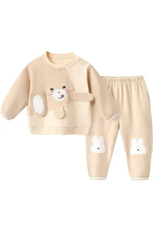 Stylecast Boys Khaki & White Self Design Pure Cotton T-Shirt With Trouser