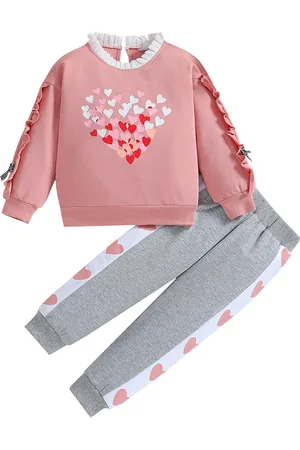Stylecast Girls Pink Printed Pure Cotton Top with Pyjamas