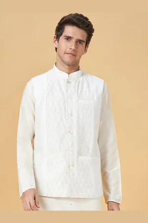 Pantaloons Printed Mandarin Collar Nehru Jacket
