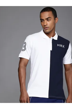 HRX Men Colourblocked Polo Collar T-shirt