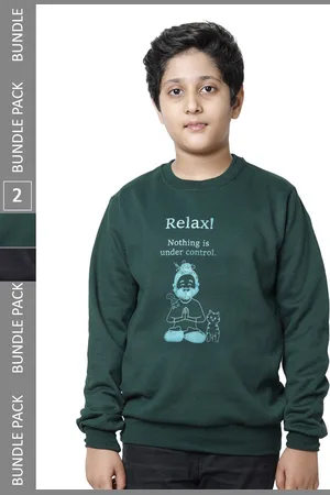 IndiWeaves Boys Pack Of 2 Printed Pullover Sweatshirts